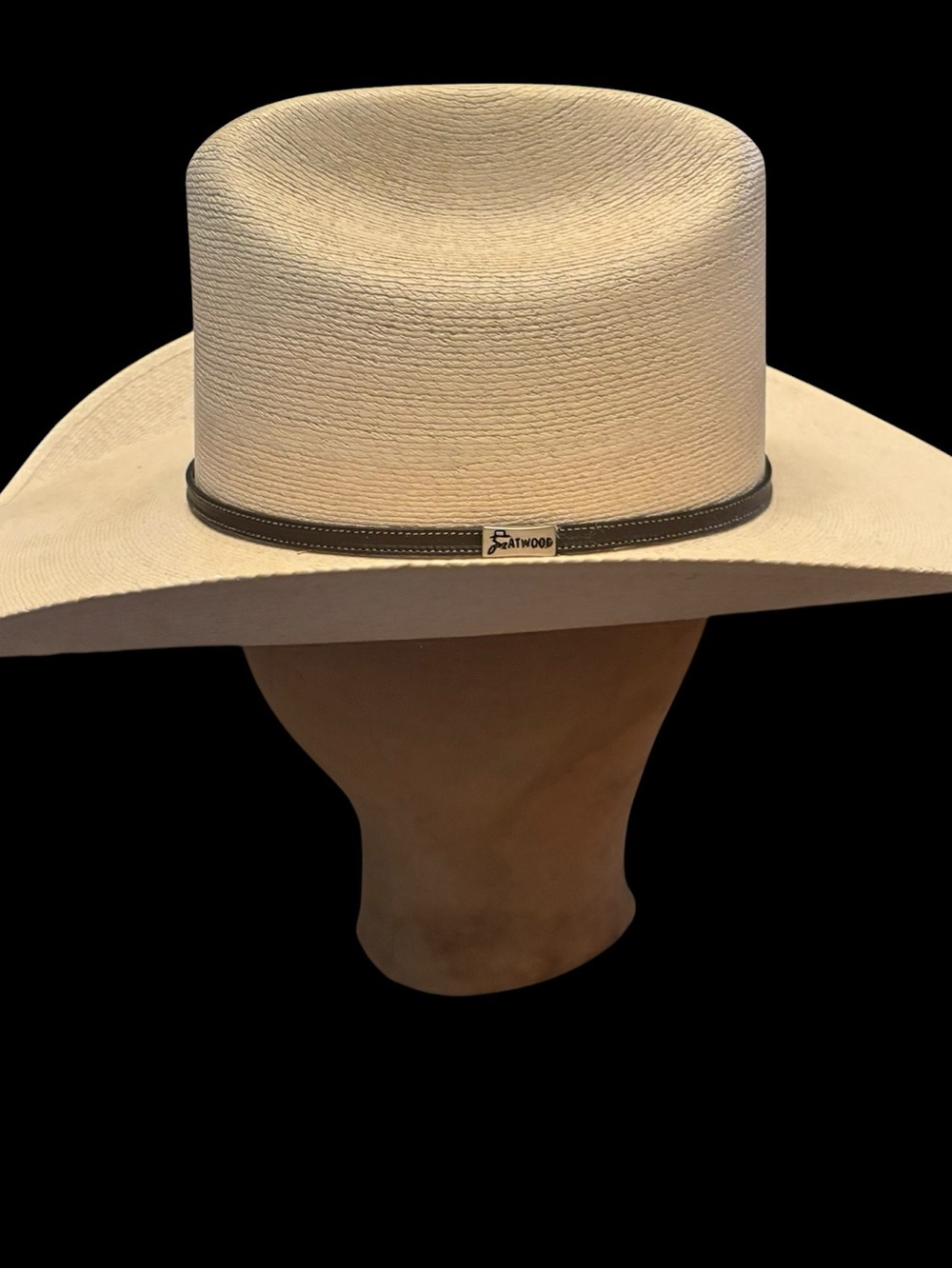 Atwood Hereford Straw Western / Cowboy Hat with Brown Band, 7X   Size 6 7/8